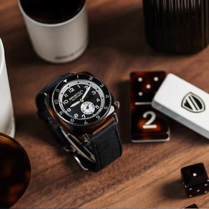 Lucky One Briston Clubmaster Legend Small Seconds Black Leather Watch