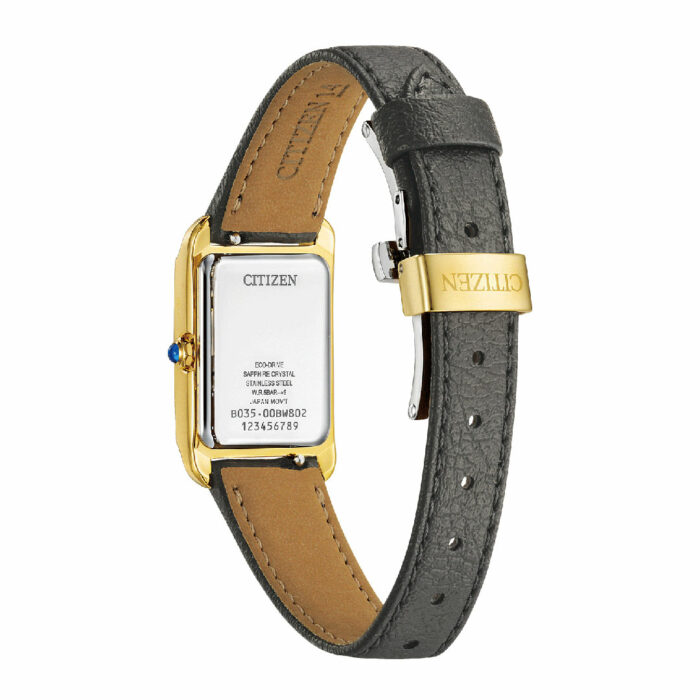 Lucky One Citizen L Elongated Square Leather Gold Watch EW5622-09P