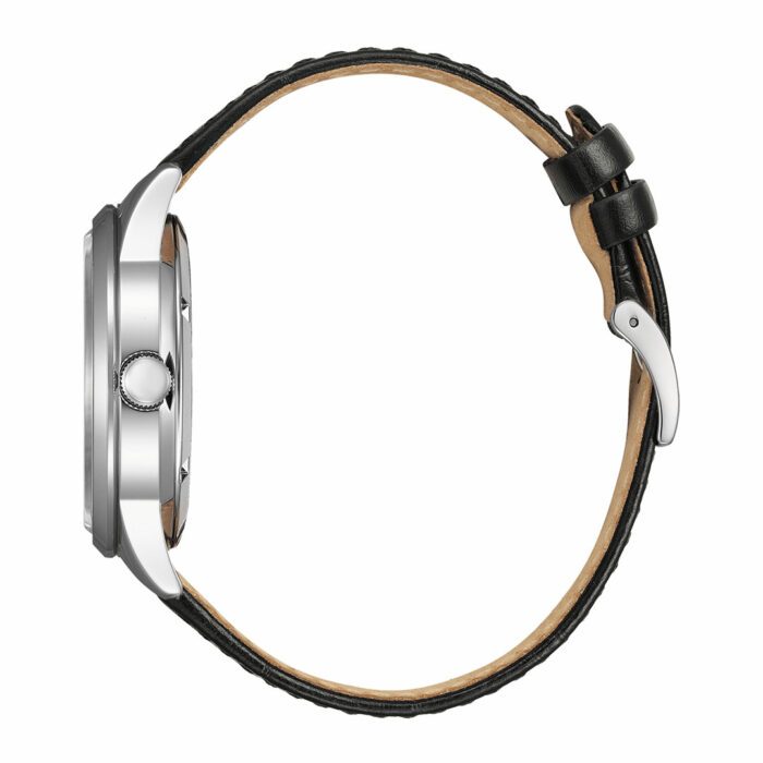 Lucky One Citizen Platform Mechanical Black Leather Watch NY4058-01E