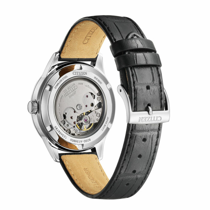 Lucky One Citizen Platform Mechanical Black Leather Watch NY4058-01E