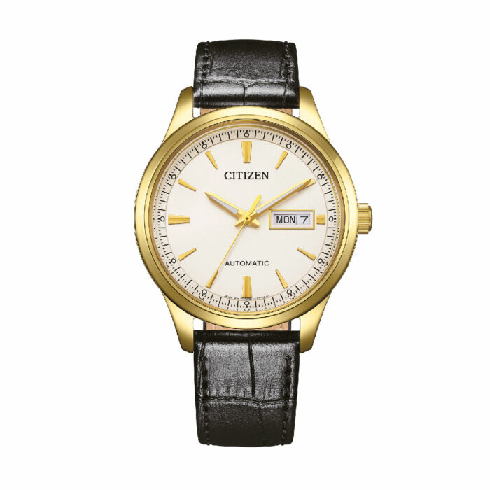 lucky one Citizen Platform Mechanical Leather Gold Watch NY4059-09A