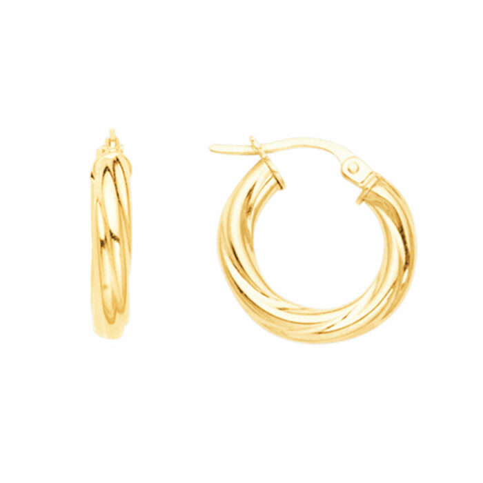 Lucky One Crazy Hoop Earrings 3mm – Diameter 10mm In Yellow Gold