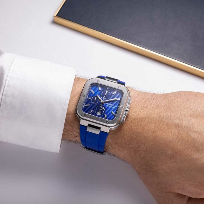 Lucky One Herbelin Cap Camarat Square Chronograph Blue Watch