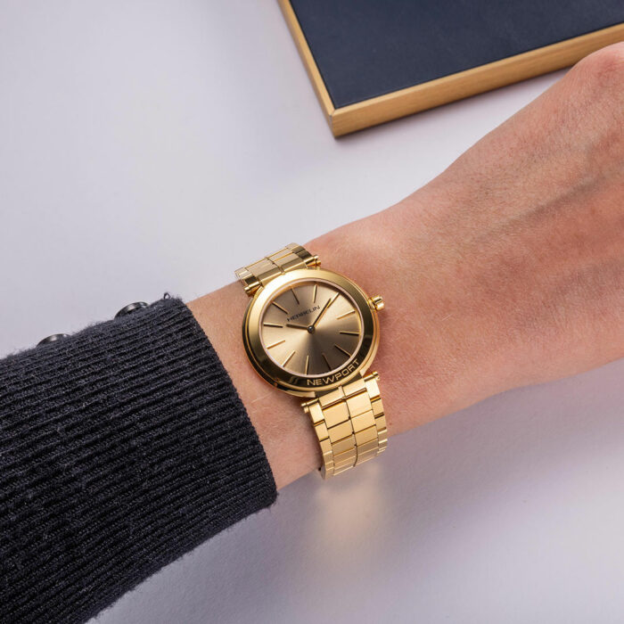 Lucky One Herbelin Newport Slim Champagne Gold Watch