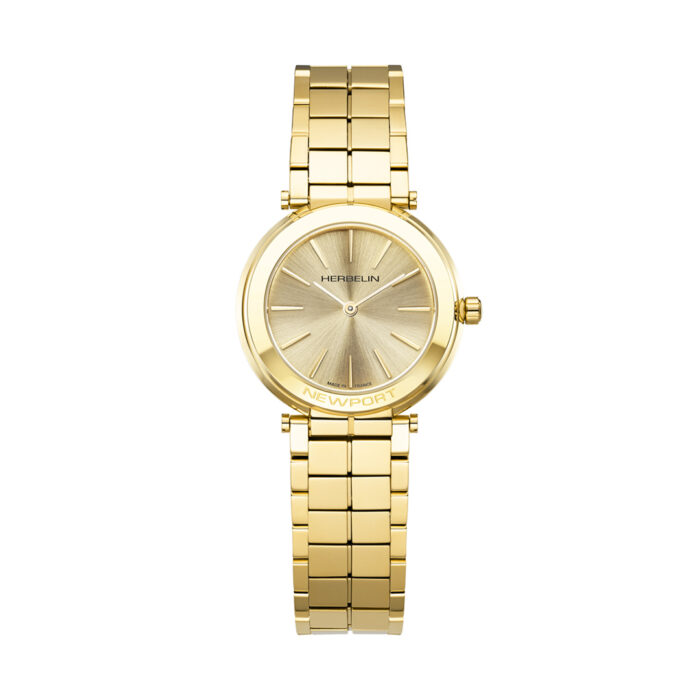 lucky one Herbelin Newport Slim Champagne Gold Watch