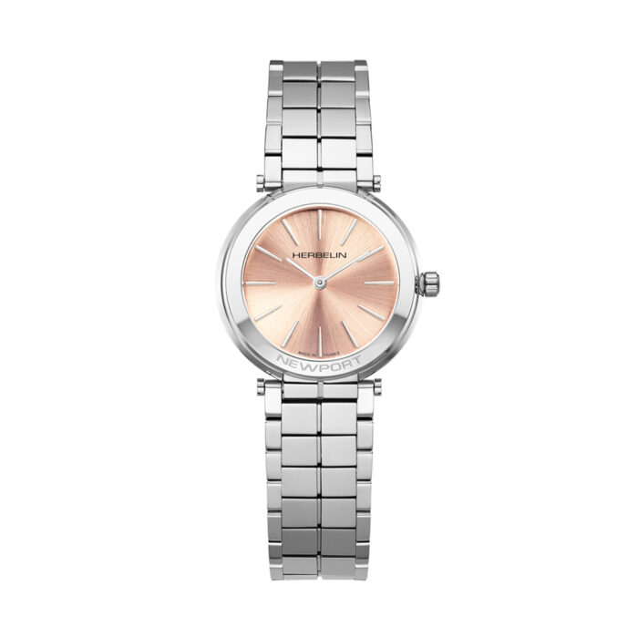 lucky one Herbelin Newport Slim Rose Champagne Dial Watch