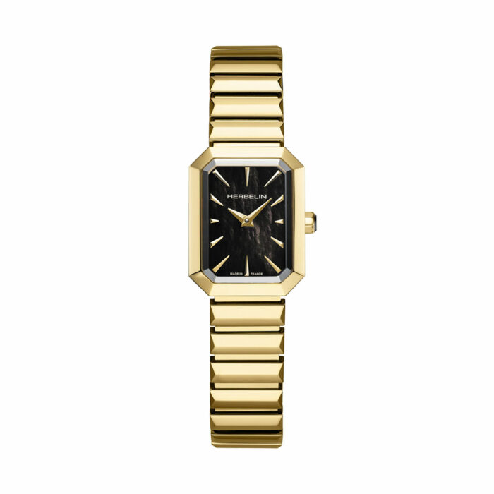 lucky one Herbelin Octogone Gold Black Mother-of-Pearl Watch