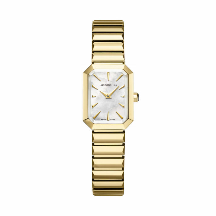 lucky one Herbelin Octogone Gold White Mother-of-Pearl Watch