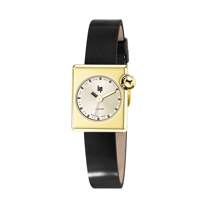 lucky one Lip Mach 2000 Mini Square Black Gold Watch 671178