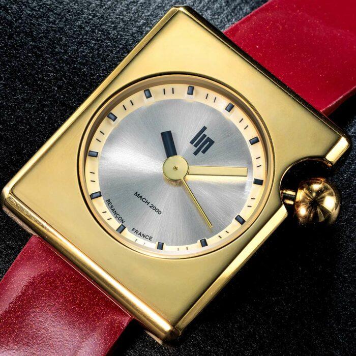 Lucky One Lip Mach 2000 Mini Square Golden Red Watch 671186