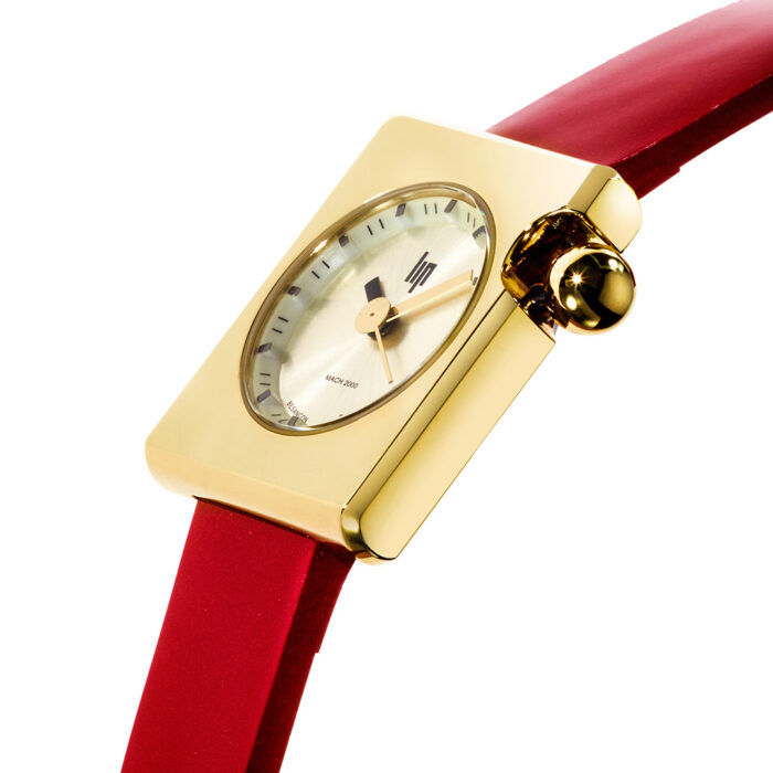Lucky One Lip Mach 2000 Mini Square Golden Red Watch 671186