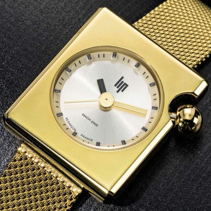 Lucky One Lip Mach 2000 Mini Square Golden Watch 671177