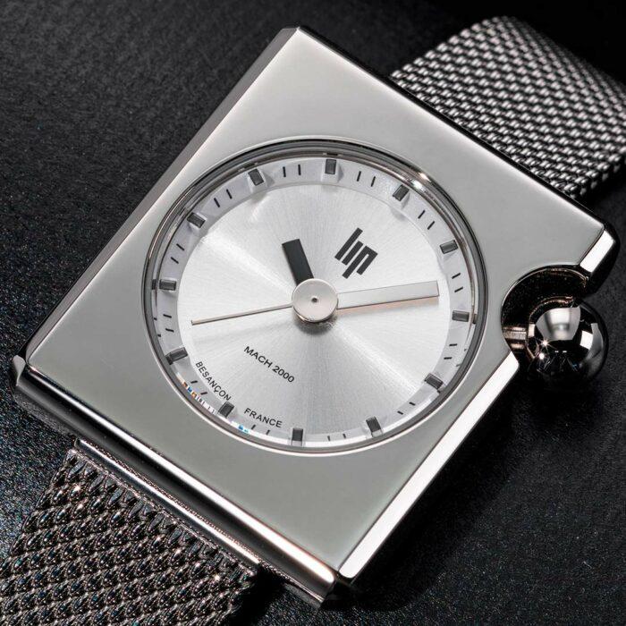 Lucky One Lip Mach 2000 Mini Square Silver Watch 671172