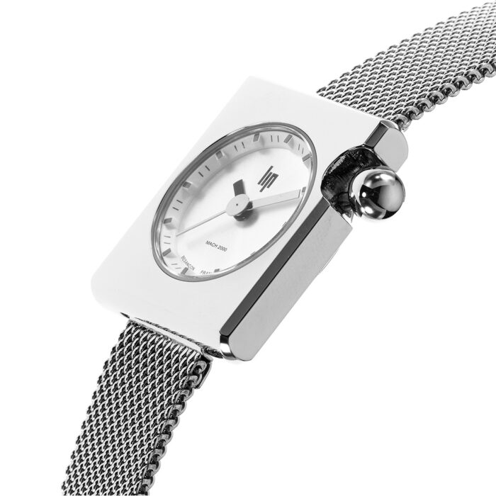 Lucky One Lip Mach 2000 Mini Square Silver Watch 671172