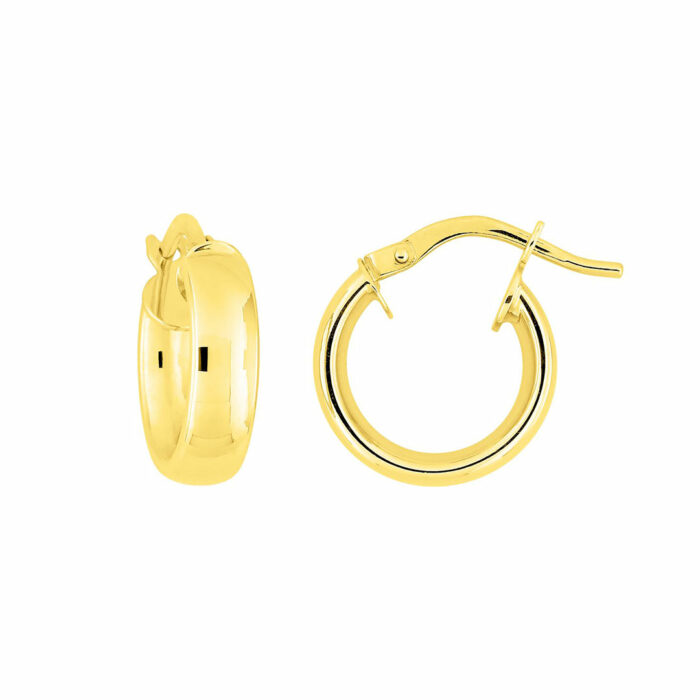 lucky one 10mm Small Hoop Earrings Yellow Gold