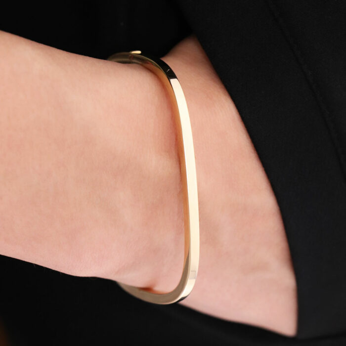Lucky One 3mm Square Wire Open Bangle