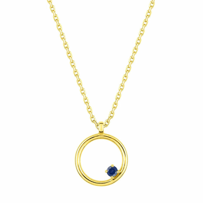 lucky one Circle Sapphire Necklace