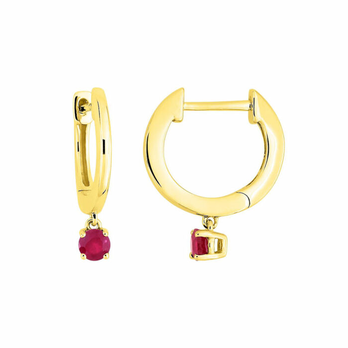 lucky one Colors Hoop Earrings – Ruby Yellow Gold