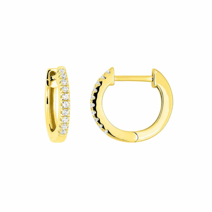lucky one Darling #2 Hoop Earrings – Gold Diamonds