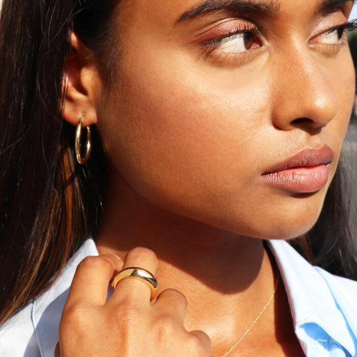 Lucky One Dome Ring 5mm – White Gold