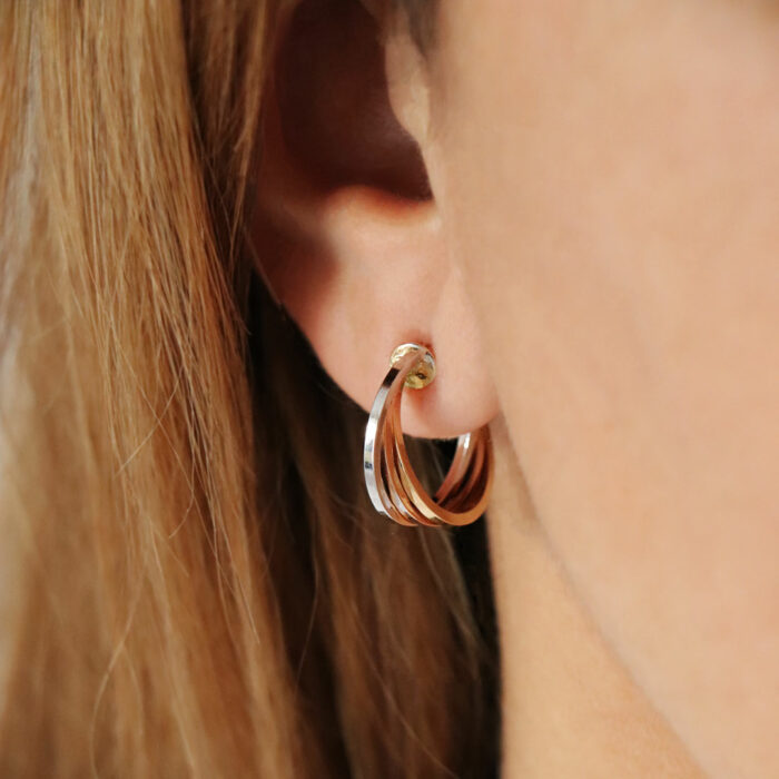 lucky one Earrings 3 Gold Square 15mm