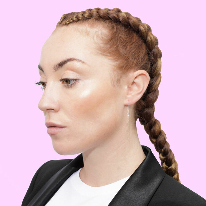 lucky one Gold Chain Earrings