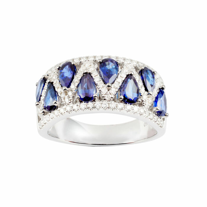 lucky one Harlequin Sapphire Ring – White Gold