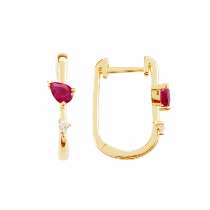 lucky one Pear Ruby Earrings