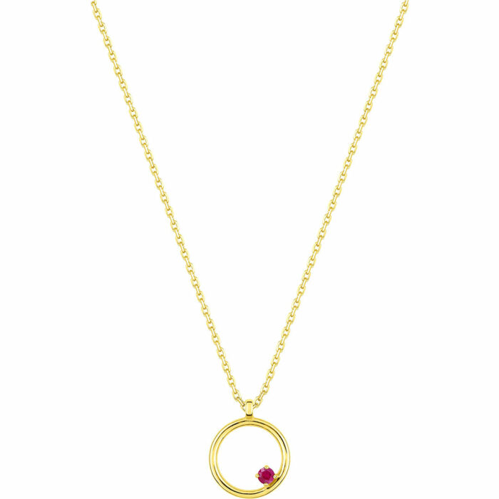 Lucky One Ruby Circle Necklace