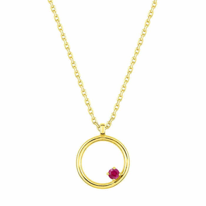 lucky one Ruby Circle Necklace