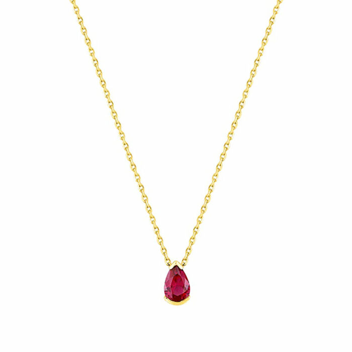 lucky one Ruby Pear Necklace