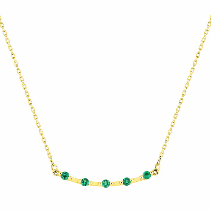 lucky one Shining Emerald Necklace – Yellow Gold