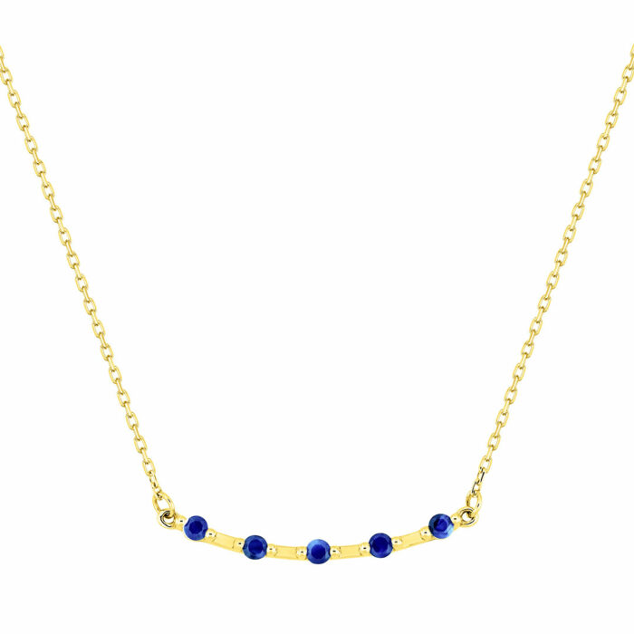 lucky one Shining Sapphire Necklace – Yellow Gold