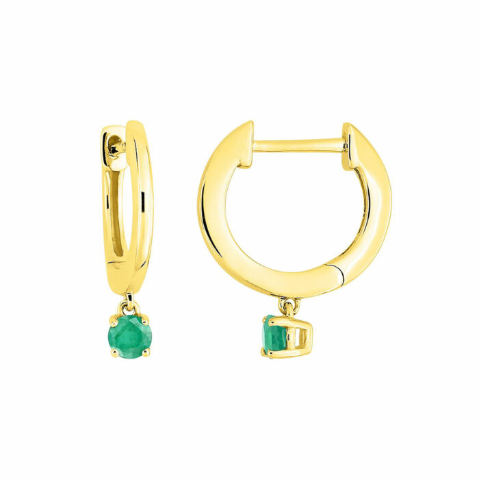 lucky one Small Hoop Earrings – Emerald Yellow Gold