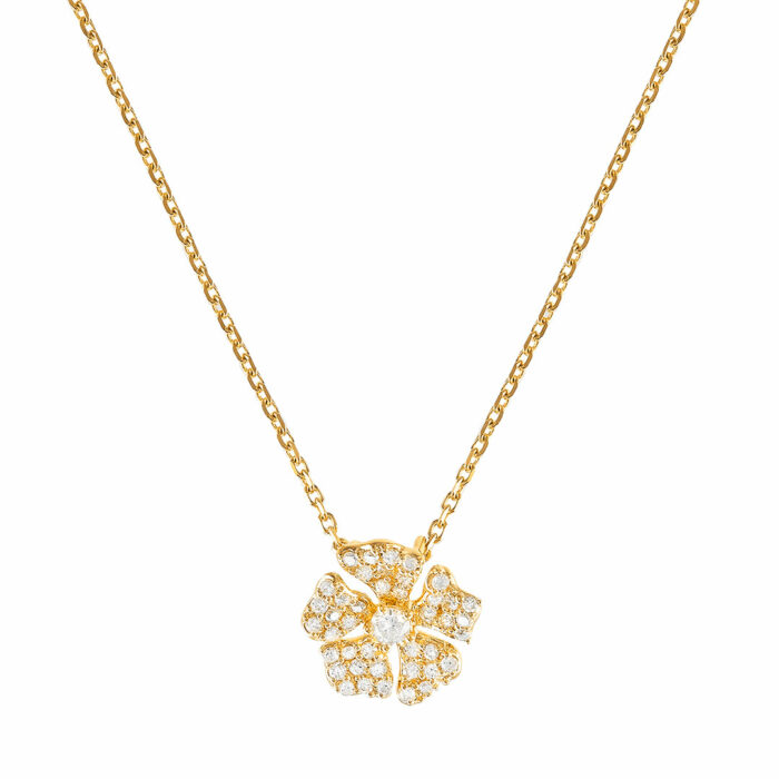 lucky one The Rose Diamond Necklace – Yellow Gold