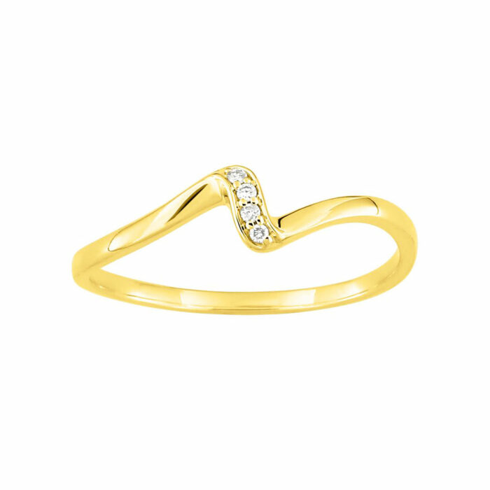 lucky one Zig Zag Ring – Yellow Gold Diamond