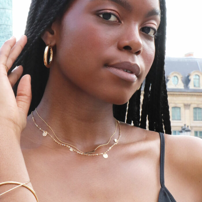 lucky one Pretty Hoop Earrings 5mm – Diameter 20mm in Yellow Gold