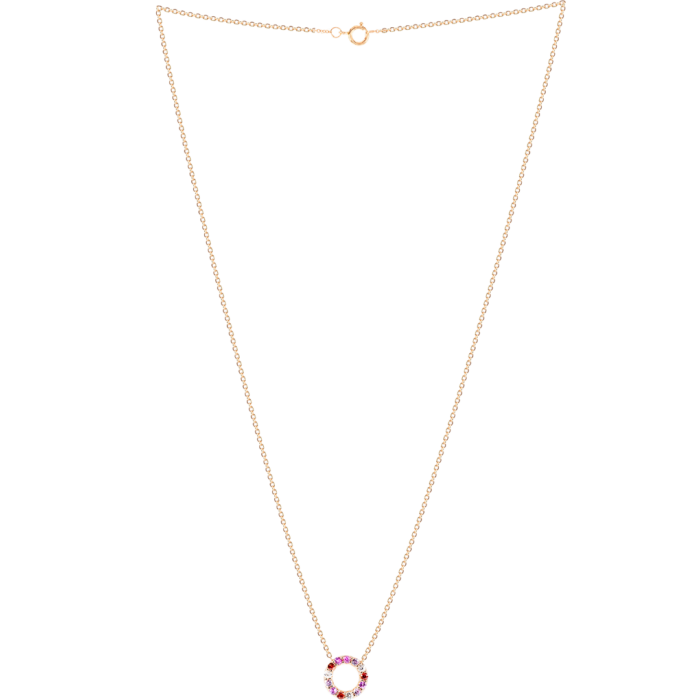 Lucky One Rainbow Necklace – Rose Gold With Sapphires