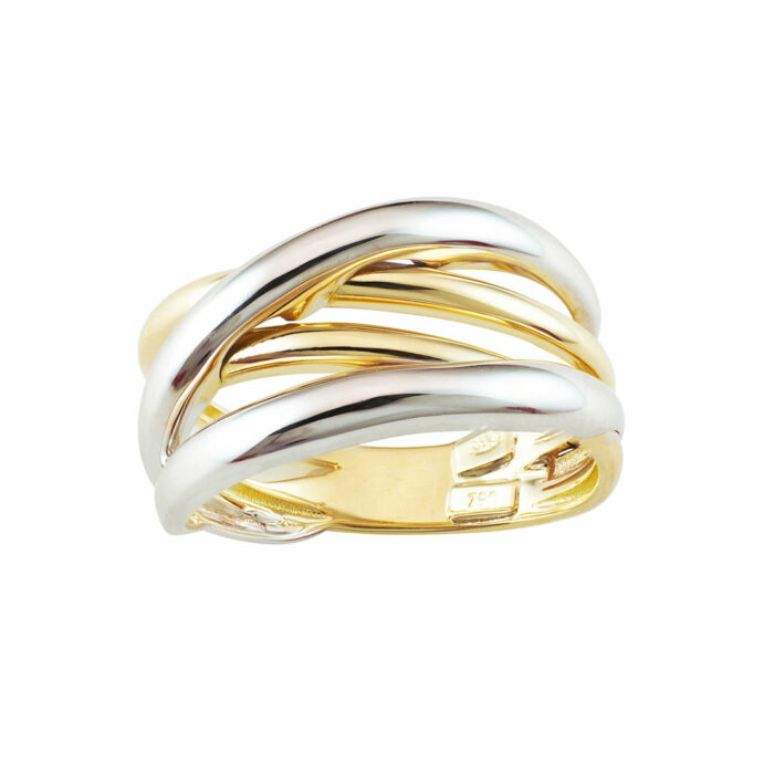 lucky one Two-Tone Intertwined Ring – Yellow and White Gold