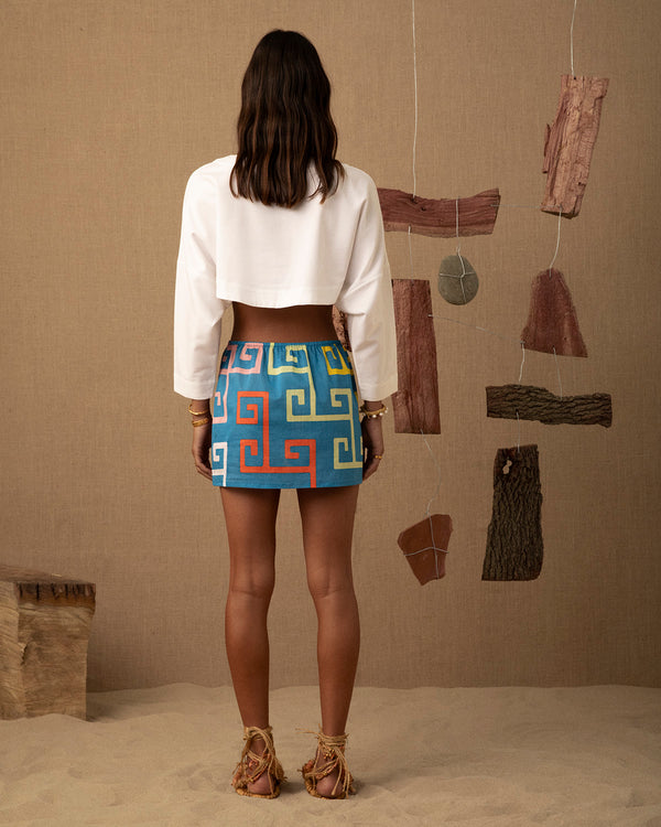 Lucy Folk Atlantis Hand Printed Skirt