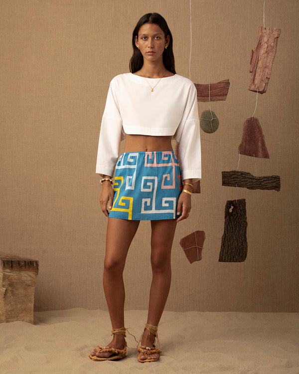 lucy folk Atlantis Hand Printed Skirt