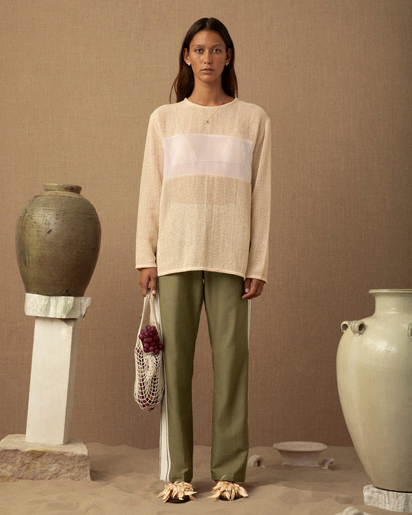 lucy folk Aura Crochet Long Sleeve Top