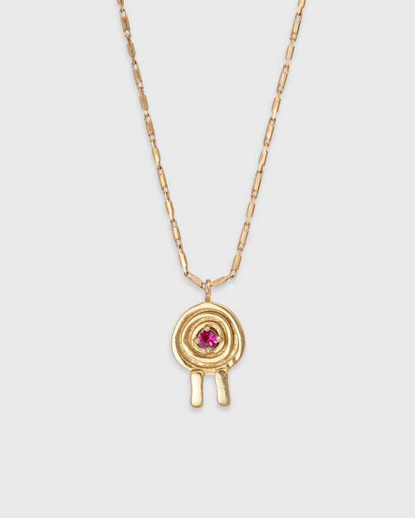 Lucy Folk Birthstone Necklace - 9ct