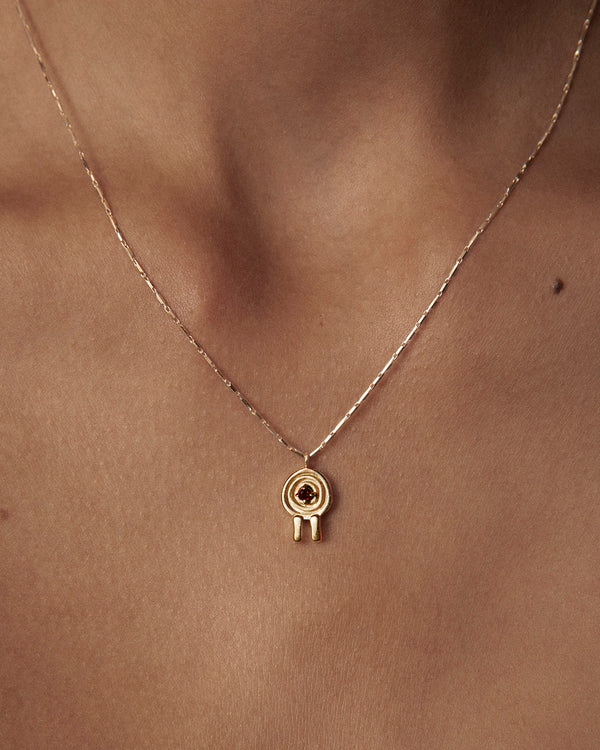 Lucy Folk Birthstone Necklace - 9ct