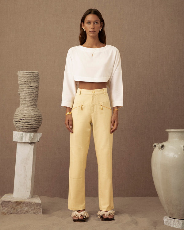 Lucy Folk Canvas Embroidered Jean