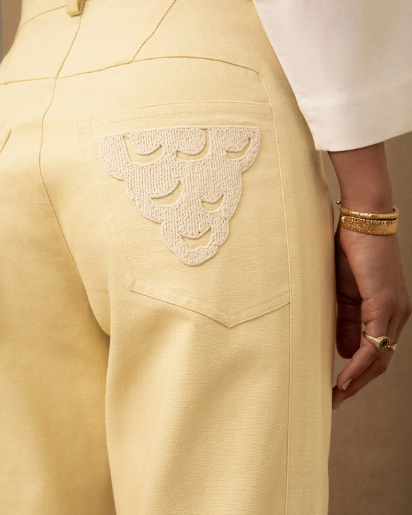 Lucy Folk Canvas Embroidered Jean