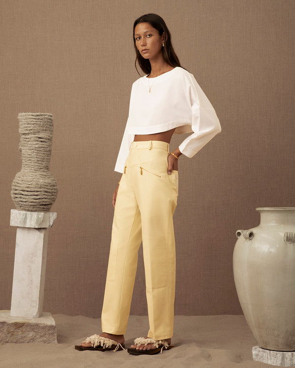 lucy folk Canvas Embroidered Jean