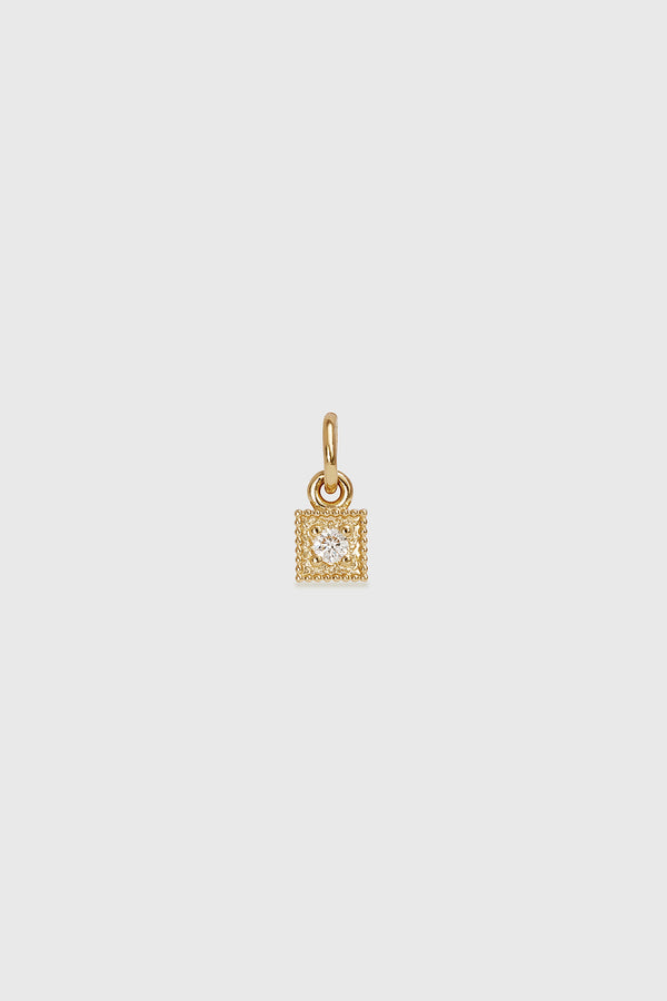 Lucy Folk Cartouche Diamond Charm - 18ct