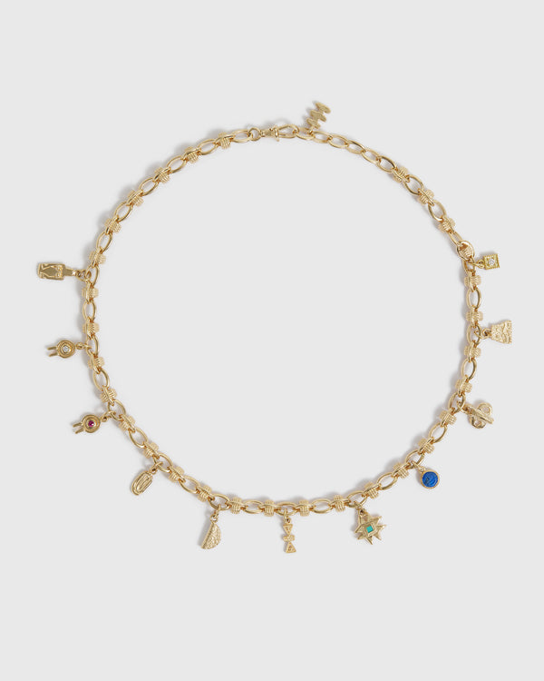 Lucy Folk Charged Curio Charm Necklace - 9ct