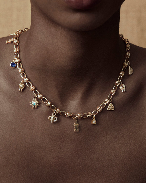 lucy folk Charged Curio Charm Necklace - 9ct